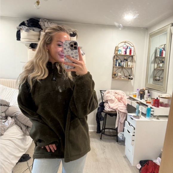 navy green fleece L - Picture 6 of 14